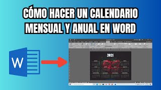 Cómo hacer un calendario mensual y anual en Word PASO A PASO [upl. by Nwatna606]