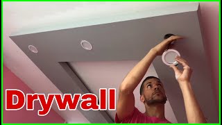 How to make a floating ceiling in Gypsum Board with led lights [upl. by Acinonrev]