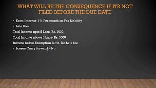 Interest late fee on ITR filing after 31 July 2024 234F Loss Carry forward after due date [upl. by Alikee]