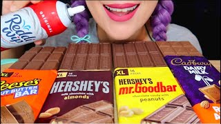 ASMR CHOCOLATE BAR REESE’S CADBURY HERSHEY’S 먹방 CURIEASMR [upl. by Analise]