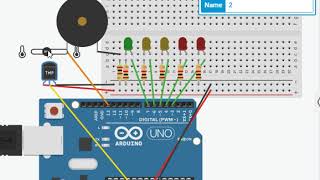 Tinkercad Circuits：溫度警報器Temperature alarm [upl. by Ramoh]