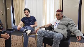 Sfera Ebbasta ascolta la sua stessa canzone durante un intervista [upl. by Elliot]