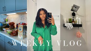 VLOGFINALLY FEELING BETTER GROCERY HAUL SETTING UP SHOWER CADDY [upl. by Lohner]