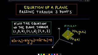 ❖ Equation of a Plane Passing Through 3 Three Points ❖ [upl. by Pain]