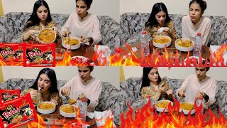 2X Spicy Ramen Noodles Challenge 🔥  Noodles Challenge  Reeta ki Tabiyt khan ho gai 🤣 [upl. by Areek]