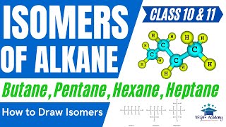 How to Draw Isomers of Butane  Pentane  Hexane  Heptane  CBSE ICSE Class 10 amp 11  Isomerism [upl. by Namas]