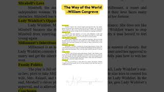 The Way of the WorldWilliam Congreve  Instant Essay for Exam Success shorts trendingugcnetset [upl. by Cordle]