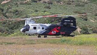 Wildfire Preparedness Week media event  Cal Fire Firehawk and Coulson Chinook startupdeparture [upl. by Collar]