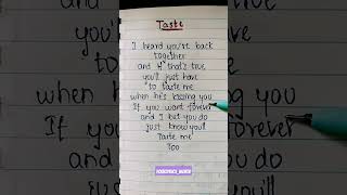 Taste  Sabrina Carpenter lyrics taste lyrics SabrinaCarpenter jennaortega [upl. by Annim401]