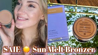 Saie Beauty Sun Melt Cream Bronzer Review amp Demo [upl. by Alehc]