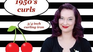 How To 1950s Hair with a 34quot Curling Iron The Rachel Dixon Pinup Vintage Retro Rockabilly [upl. by Ocramed]