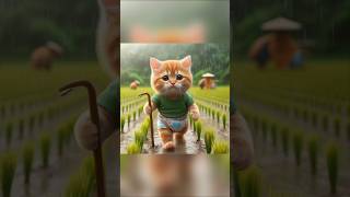 CUTE KITTEN IN RICE FIELD See What Happened kitten cat cute shorts [upl. by Farlee]