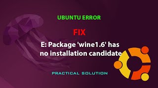 UBUNTU FIX E Package wine16 has no installation candidate [upl. by Anaeerb722]