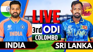 India vs Sri Lanka 3rd ODI  Live Cricket Match Today  IND vs SL Live Match Today  Last 20 Over [upl. by Nayb570]