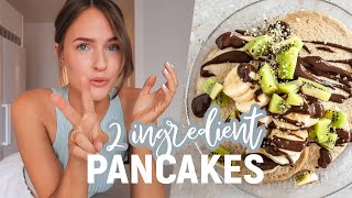 2 Ingredient Healthy Pancakes Vegan  Gluten Free [upl. by Revart588]