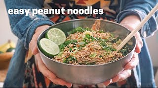 Delicious Coconut Peanut Noodle Recipe  Healthy Fast and Vegan [upl. by Unni]