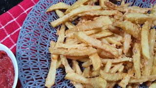 Homemade Crispy Coated French Fries  Chips  Spicy French Fries Recipe  Chips Banane Ka Tarika [upl. by Epilihp]