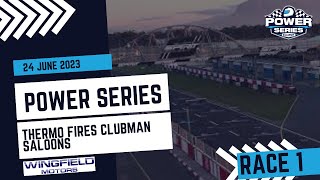 Power Series Round 6 2023  Thermo Fires Clubman Saloons  Race 1 [upl. by Atenaz]