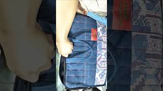 DIY DENIM QUILTED LAPTOP BAG sewingtoturial sewingprojects quiltingdesign quiltedbag laptopbags [upl. by Ioved]