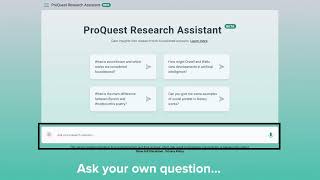 ProQuest Research Assistant Video [upl. by Eldwen222]