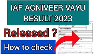 IAF Agniveer Vayu Result 2023  How To Check IAF Agniveer Vayu Result 2023 [upl. by Bergeman]