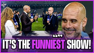 Pep Guardiola is a fan of Kate Abdos intros amp chats UCL win with Henry 🤩  CBS Sports Golazo [upl. by Larcher]