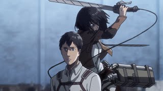 Armin and Mikasa tried to stop Bertholdt  Episode 52 no subs [upl. by Goldstein]