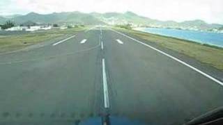 KLM Boeing B747400 TakeOff St Maarten Cockpit view [upl. by Karola197]