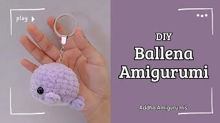 💜 PELUCHE DE BALLENA AMIGURUMI PARA LLAVERO💜  6 cm de alto  HOW TO CROCHET A WHALE AMIGURUMI [upl. by Cinamod]