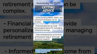 Getting Advice for retirement and RRSP shorts booksinline RRSP RRIF Retirement ShaeleneMcInnis [upl. by Nirrok]