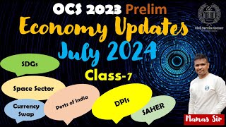 Economy Update  July 2024 for OCS 2023  Manas Sir [upl. by Eseela3]