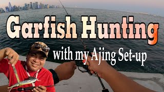 Garfish Hunting sa corniche with my ajing set up fishing ajing qatarfishing bugiw [upl. by Adnarrim]