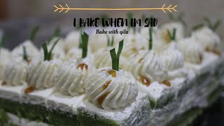 PANDAN GULA MELAKA CAKE  AESTHETIC VLOG  I Bake When Im sad Series [upl. by Kile]