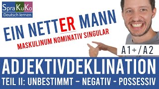 Adjektivdeklination nach dem unbestimmten negativen und possessiven Artikel  Teil 2  A1A2 [upl. by Edieh]