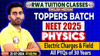 NEET 2025  NEET Physics Electric Charges amp Field All PYQs of 30 Years By Manish Sir [upl. by Annetta529]