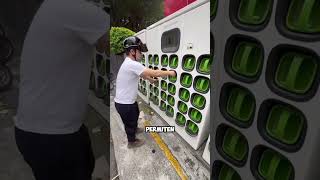 ¡Eficiencia Total Cambio de Baterías en Estación de Scooters 🛴⚡ shorts [upl. by Osnola826]