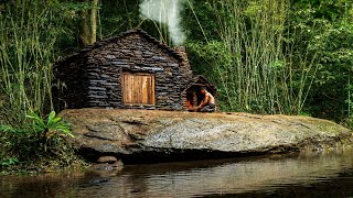 Build Stone Cabins Bushcraft Shelters to SURVIVE 10 DAYS Take Honey and Cook ASMR Camping [upl. by Maite725]