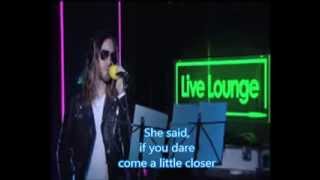 Thirty Seconds To Mars  Stay Rihanna in the Live Lounge Karaoke with Lyrics on Screen [upl. by Pinebrook]