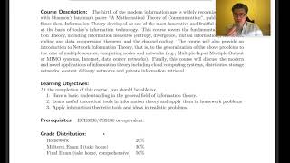 ECE6520 Information Theory Lecture 01 [upl. by Marcy853]