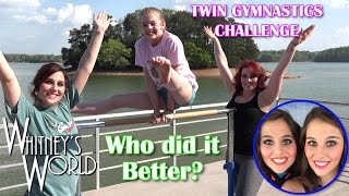 Twin Gymnastics Challenge  Who did it Better  Whitney Bjerken [upl. by Cline]