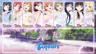 No 10  Aqours FULL ENGROM LYRICS  COLOR CODED  Love Live [upl. by Motteo]