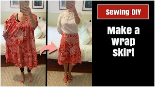 Make a wrap skirt An easy clothes upcycling DIY [upl. by Stryker]