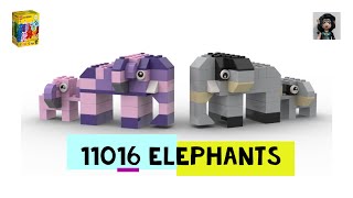 ELEPHANTS Lego classic 11016 ideas How to build easy [upl. by Sidonia432]