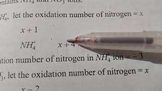 Cal the Oxidation state of Nitrogen in NH4NO3 jee neet25 subscribe [upl. by Eicirtap]