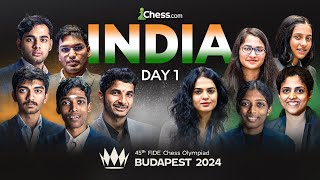 CHESS OLYMPIAD 2024 DAY 1  GUKESH VIDIT PRAGG ARJUN IN ACTION [upl. by Cecelia363]