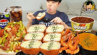 ASMR MUKBANG 직접 만든 양념 치킨먹방 돈까스 짜파게티 레시피 amp 먹방 FRIED CHICKEN AND BLACK BEAN NOODLES EATING SOUND [upl. by Herrick488]