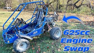 Amazon 196cc Diesel Engine GoKart Swap  Rolling Coal In The GoKart [upl. by Yecies]