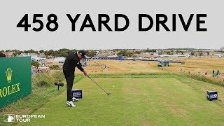 Rickie Fowler hits 458yard drive in Scotland [upl. by Eyr]