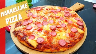 MAKKELIJKE PIZZA RECEPT Hoe Maak Je Thuis PIZZA  Pizzadeeg Recept [upl. by Yartnod]