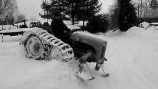 Ferguson TEA20 halftrack with skis in deep snow [upl. by Shargel35]